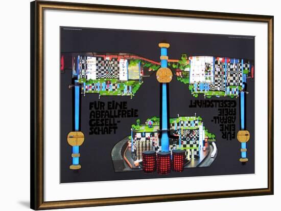 District Heating Plant Spittelau-Friedensreich Hundertwasser-Framed Art Print