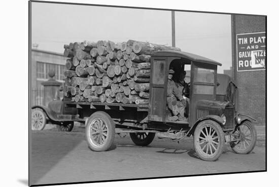 District of Columbia Paper Company Is Getting a Delivery of Logs from Which to Manufacture Paper-null-Mounted Art Print