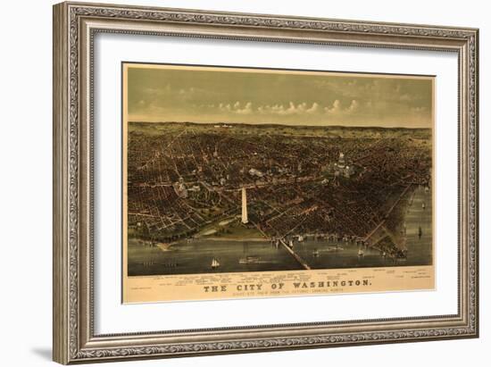 District of Columbia, Washington - Panoramic Map-Lantern Press-Framed Art Print