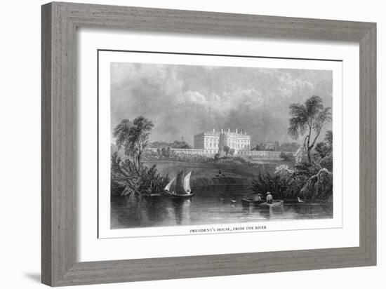 District of Columbia, Washington, View of the White House from the Potomac River-Lantern Press-Framed Premium Giclee Print