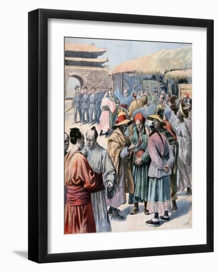 Disturbances in Seoul, Korea, 1894-Frederic Lix-Framed Giclee Print