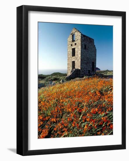 Disused Tin Mine Building Near Zennor, Cornwall, England, United Kingdom-Adam Woolfitt-Framed Photographic Print