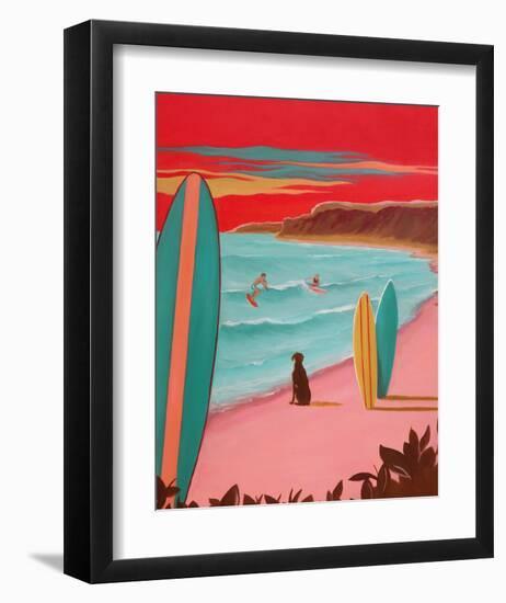 Ditch Plains Surf-Carol Saxe-Framed Art Print