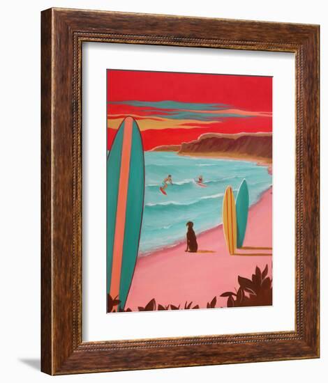 Ditch Plains Surf-Carol Saxe-Framed Art Print