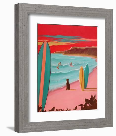 Ditch Plains Surf-Carol Saxe-Framed Art Print