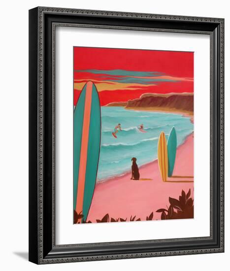 Ditch Plains Surf-Carol Saxe-Framed Art Print