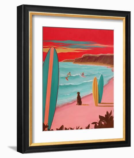 Ditch Plains Surf-Carol Saxe-Framed Art Print