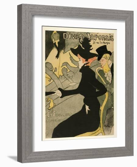 Divan Japonais, Pub. 1892 (Colour Litho)-Henri de Toulouse-Lautrec-Framed Giclee Print