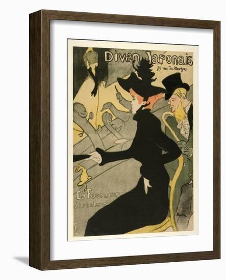 Divan Japonais, Pub. 1892 (Colour Litho)-Henri de Toulouse-Lautrec-Framed Giclee Print