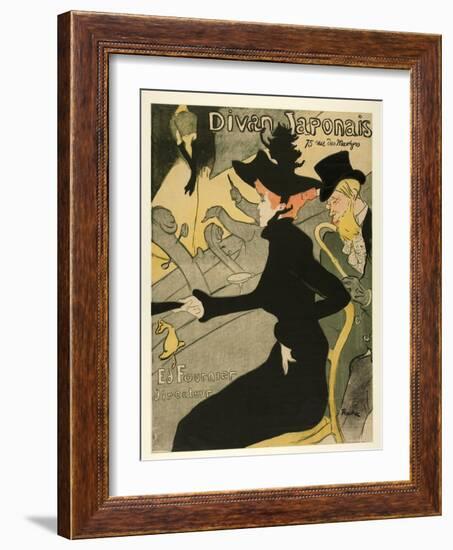 Divan Japonais, Pub. 1892 (Colour Litho)-Henri de Toulouse-Lautrec-Framed Giclee Print