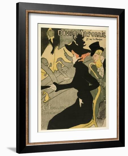 Divan Japonais, Pub. 1892 (Colour Litho)-Henri de Toulouse-Lautrec-Framed Giclee Print