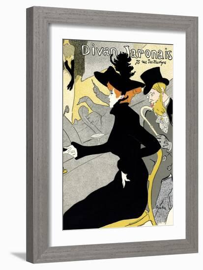 "Divan Japonais" Vintage French Lithograph Poster by Henri de Toulouse-Lautrec, 1893-1894-Piddix-Framed Art Print