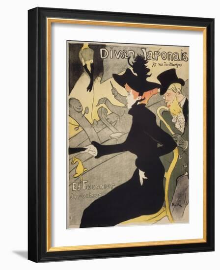 Divan Japonais-Henri de Toulouse-Lautrec-Framed Giclee Print