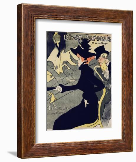 Divan Japonais-Henri de Toulouse-Lautrec-Framed Premium Giclee Print