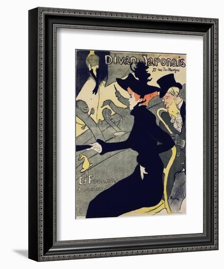 Divan Japonais-Henri de Toulouse-Lautrec-Framed Premium Giclee Print