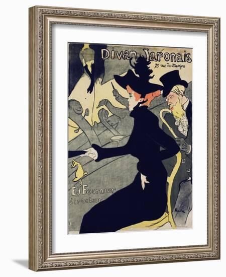 Divan Japonais-Henri de Toulouse-Lautrec-Framed Art Print