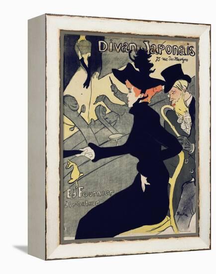 Divan Japonais-Henri de Toulouse-Lautrec-Framed Stretched Canvas