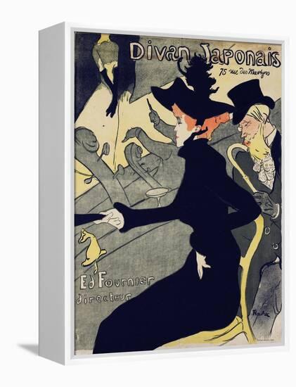 Divan Japonais-Henri de Toulouse-Lautrec-Framed Stretched Canvas