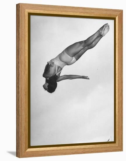 Diver Ann Ross Performing Dive-Gordon Coster-Framed Premier Image Canvas