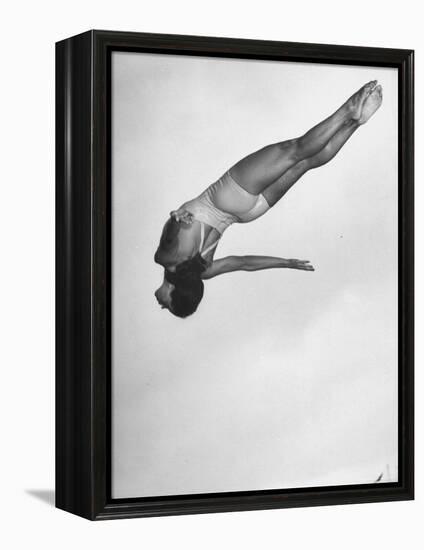 Diver Ann Ross Performing Dive-Gordon Coster-Framed Premier Image Canvas