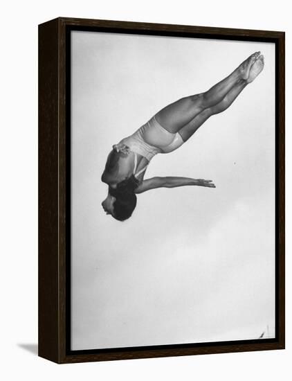 Diver Ann Ross Performing Dive-Gordon Coster-Framed Premier Image Canvas