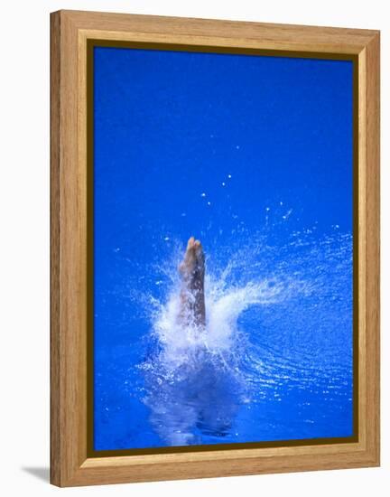 Divers Feet at Monment of Imapct into the Water, Athens, Greece-Paul Sutton-Framed Premier Image Canvas