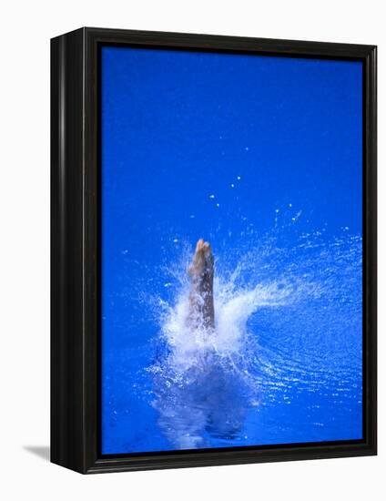 Divers Feet at Monment of Imapct into the Water, Athens, Greece-Paul Sutton-Framed Premier Image Canvas