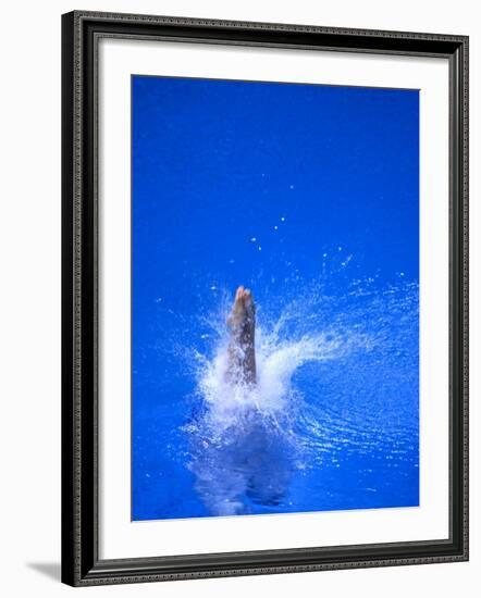 Divers Feet at Monment of Imapct into the Water, Athens, Greece-Paul Sutton-Framed Photographic Print