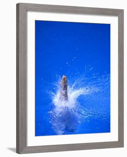 Divers Feet at Monment of Imapct into the Water, Athens, Greece-Paul Sutton-Framed Photographic Print