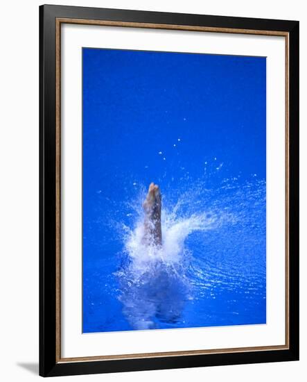 Divers Feet at Monment of Imapct into the Water, Athens, Greece-Paul Sutton-Framed Photographic Print