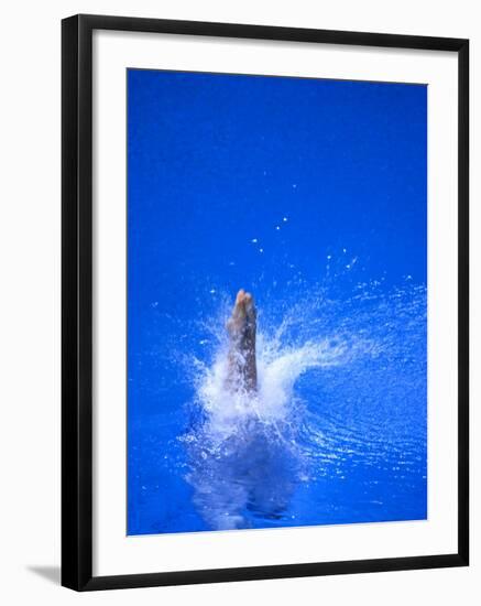 Divers Feet at Monment of Imapct into the Water, Athens, Greece-Paul Sutton-Framed Photographic Print