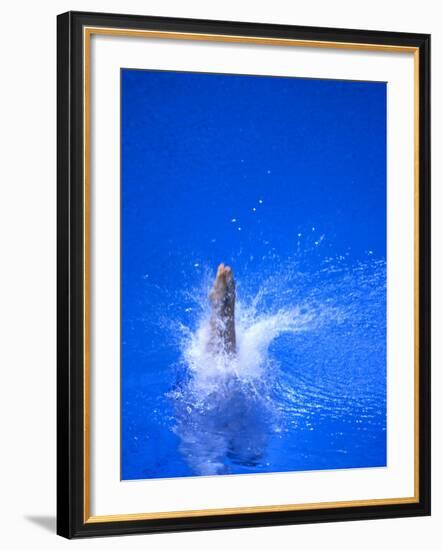 Divers Feet at Monment of Imapct into the Water, Athens, Greece-Paul Sutton-Framed Photographic Print