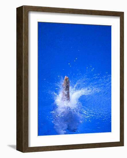 Divers Feet at Monment of Imapct into the Water, Athens, Greece-Paul Sutton-Framed Photographic Print