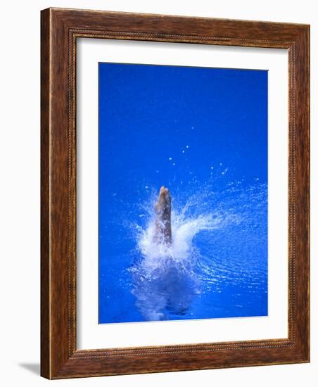 Divers Feet at Monment of Imapct into the Water, Athens, Greece-Paul Sutton-Framed Photographic Print
