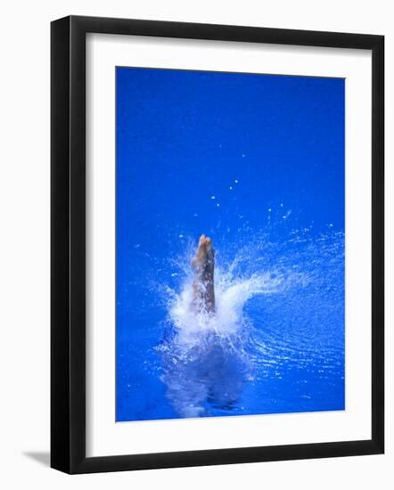 Divers Feet at Monment of Imapct into the Water, Athens, Greece-Paul Sutton-Framed Photographic Print