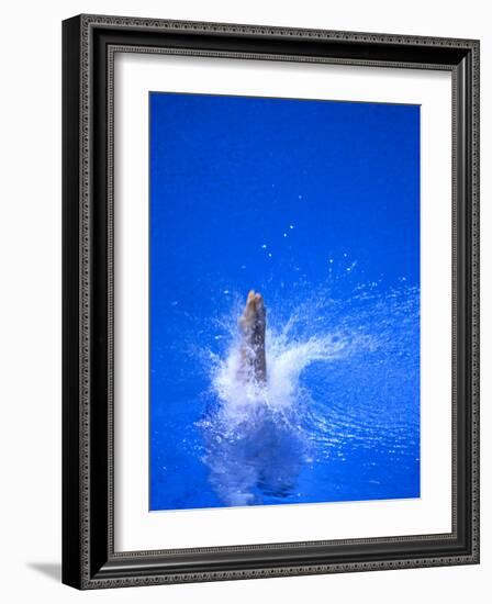 Divers Feet at Monment of Imapct into the Water, Athens, Greece-Paul Sutton-Framed Photographic Print