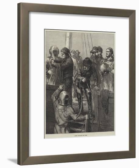 Divers Preparing for Work-null-Framed Giclee Print