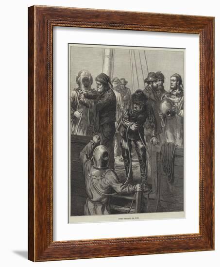 Divers Preparing for Work-null-Framed Giclee Print