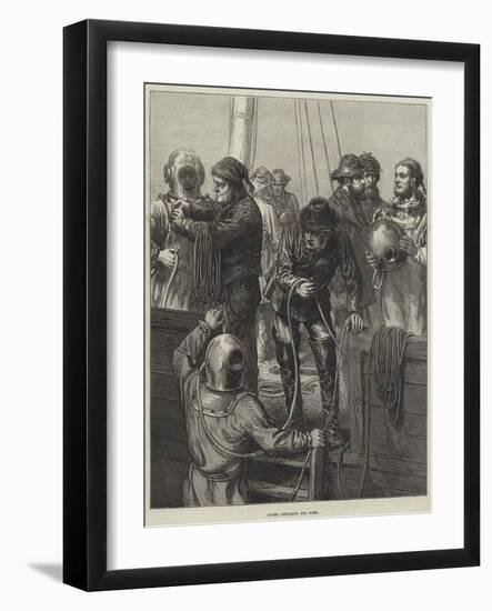 Divers Preparing for Work-null-Framed Giclee Print