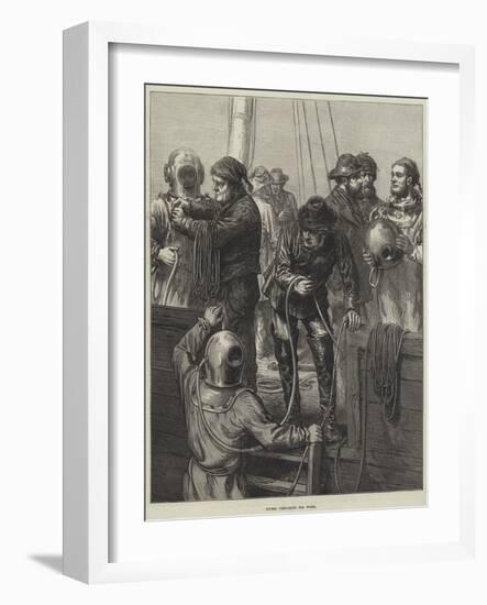 Divers Preparing for Work-null-Framed Giclee Print