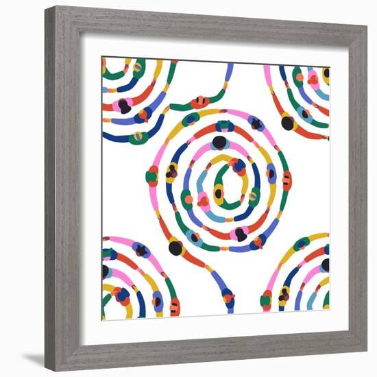 Diverse People round Circle Seamless Pattern-cienpies-Framed Photographic Print