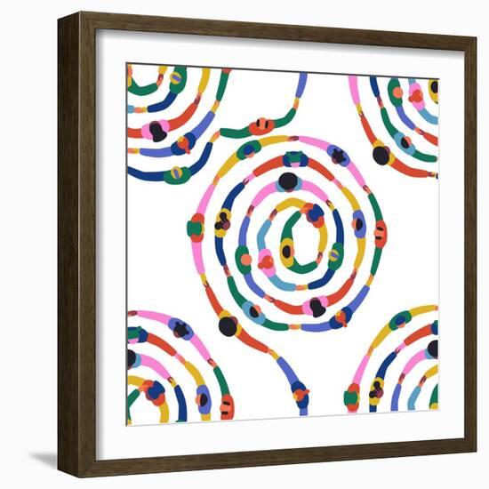 Diverse People round Circle Seamless Pattern-cienpies-Framed Photographic Print