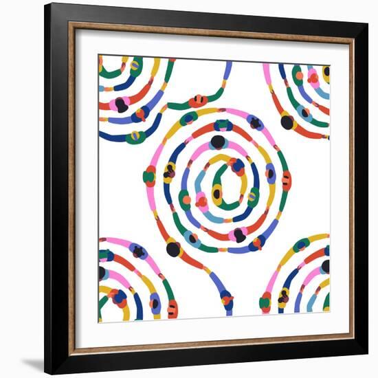 Diverse People round Circle Seamless Pattern-cienpies-Framed Photographic Print