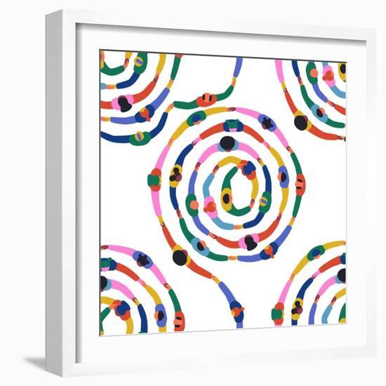 Diverse People round Circle Seamless Pattern-cienpies-Framed Photographic Print