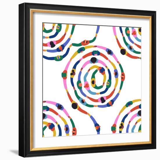 Diverse People round Circle Seamless Pattern-cienpies-Framed Photographic Print