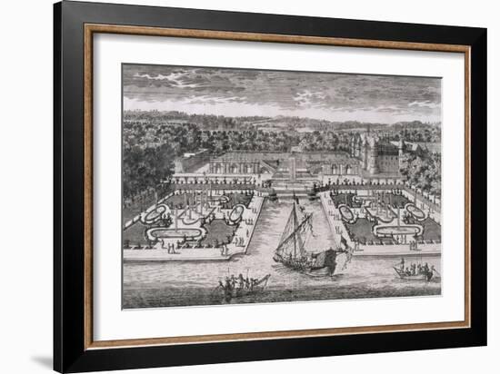 Diverses vues de Chantilly : vue et perspective du canal, des jardins et du château-Adam Perelle-Framed Giclee Print