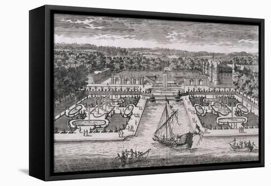 Diverses vues de Chantilly : vue et perspective du canal, des jardins et du château-Adam Perelle-Framed Premier Image Canvas