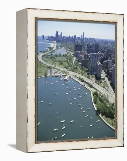 Diversey and Belmont Harbors, Chicago, Illinois, USA-null-Framed Premier Image Canvas