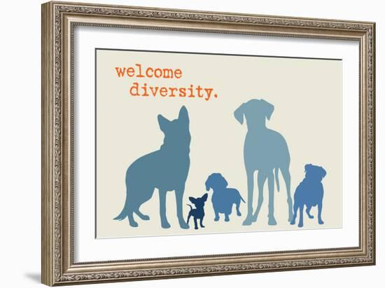 Diversity - Blue Version-Dog is Good-Framed Art Print