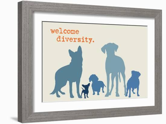 Diversity - Blue Version-Dog is Good-Framed Art Print